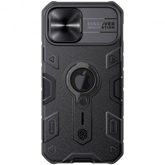 TPU+PC чехол Nillkin CamShield Armor (шторка на камеру) для Apple iPhone 12 Pro Max (6.7") Черный - изображение 3