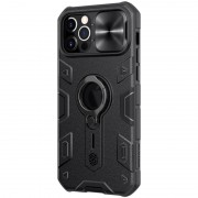 Бронированный чехол для iPhone 12 Pro Max - Nillkin CamShield Armor (шторка на камеру) (Черный)