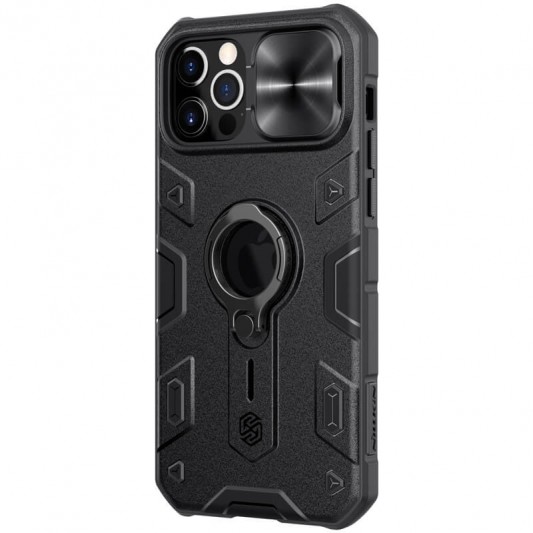 TPU+PC чехол Nillkin CamShield Armor (шторка на камеру) для Apple iPhone 12 Pro Max (6.7") Черный - изображение 5