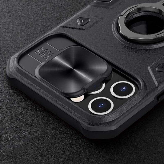 TPU+PC чехол Nillkin CamShield Armor (шторка на камеру) для Apple iPhone 12 Pro Max (6.7") Черный - изображение 7