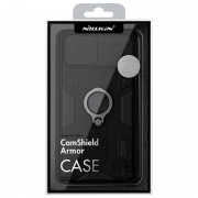 Бронированный чехол для iPhone 12 Pro Max - Nillkin CamShield Armor (шторка на камеру) (Черный)