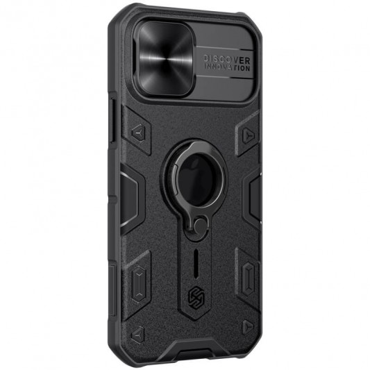 TPU+PC чехол Nillkin CamShield Armor (шторка на камеру) для Apple iPhone 12 Pro Max (6.7") Черный - изображение 11
