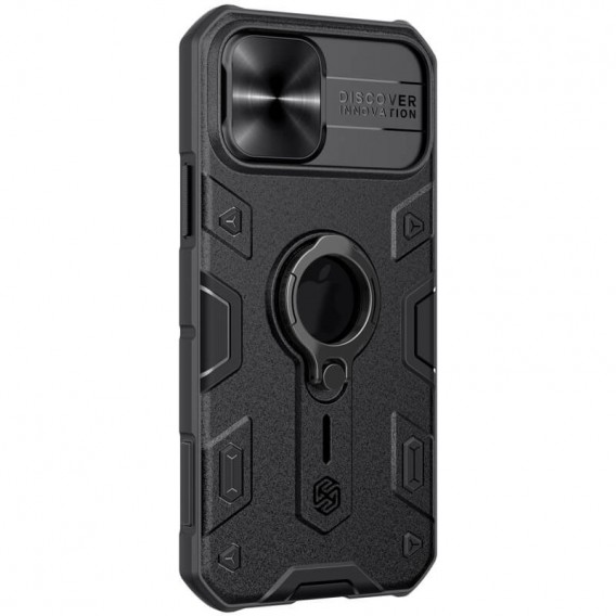 Бронированный чехол для iPhone 12 Pro Max - Nillkin CamShield Armor (шторка на камеру) (Черный)
