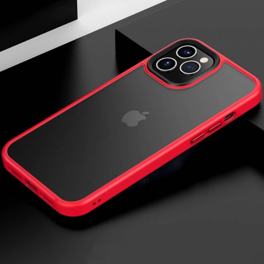 TPU+PC чехол Metal Buttons для Apple iPhone 12 Pro / 12 (6.1") Красный - изображение 1