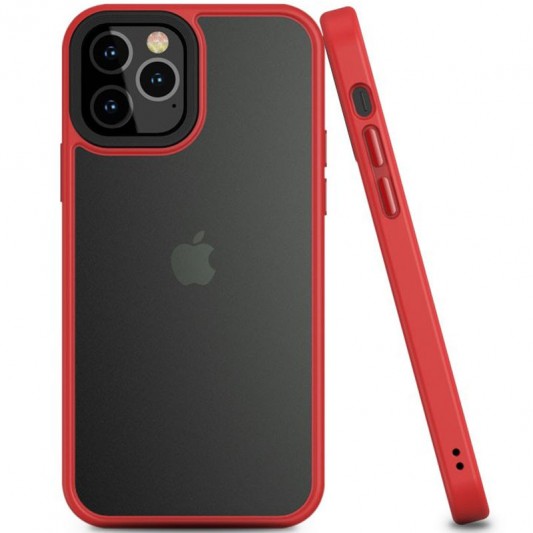 TPU+PC чехол Metal Buttons для Apple iPhone 12 Pro / 12 (6.1") Красный - изображение 2