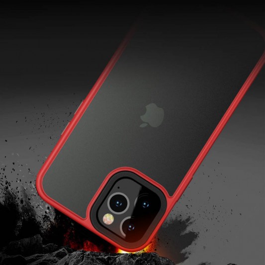 TPU+PC чехол Metal Buttons для Apple iPhone 12 Pro / 12 (6.1") Красный - изображение 3