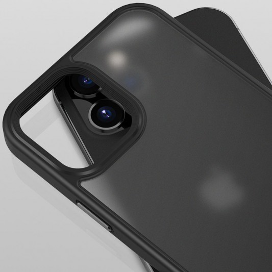 TPU+PC чохол Metal Buttons для Apple iPhone 12 Pro / 12 (6.1") Чорний - зображення 4 