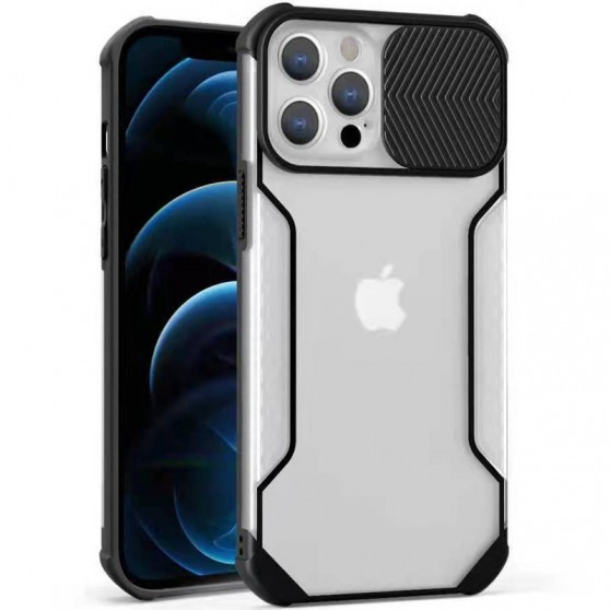 Чохол для iPhone 12 Pro / 12 Camshield matte Ease TPU зі шторкою (Чорний)