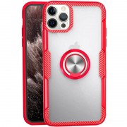 TPU+PC чохол Deen CrystalRing for Magnet (opp) для Apple iPhone 13 Pro (6.1") Безбарвний / Червоний