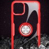 TPU+PC чохол для iPhone 13 Pro Deen CrystalRing for Magnet (opp) (Безбарвний/Червоний)