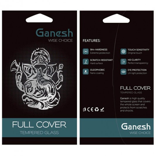 Захисне скло Ganesh (Full Cover) для Apple iPhone 13 / 13 Pro / 14 / 16e (6.1") Чорний - зображення 2 