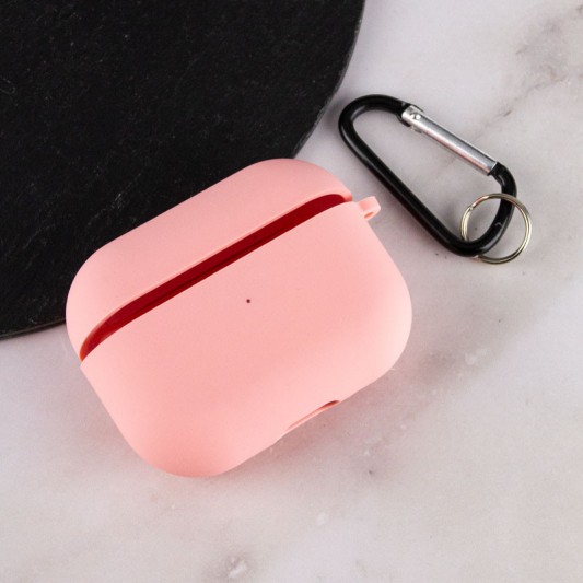 Силіконовий футляр з мікрофіброю для навушників Airpods Pro Рожевий / Pink - зображення 3 