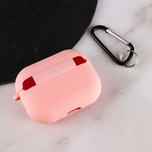 Силіконовий футляр з мікрофіброю для навушників Airpods Pro Рожевий / Pink - зображення 5 