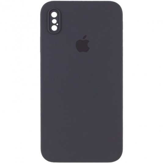 Чехол Silicone Case Square Full Camera Protective (AA) для Apple iPhone X / XS (5.8") Серый / Dark Gray