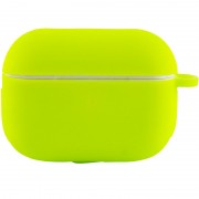 Силіконовий футляр New з карабіном для навушників Airpods Pro (Салатовий / Neon green)