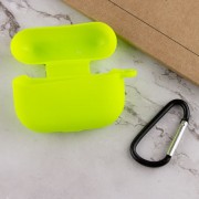 Силіконовий футляр New з карабіном для навушників Airpods Pro (Салатовий / Neon green)