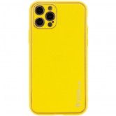 Кожаный чехол Xshield для Apple iPhone 13 Pro (6.1 дюйма) Желтый / Yellow