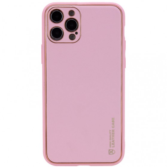 Кожаный чехол Xshield для Apple iPhone 13 Pro Max (6.7") Розовый / Pink