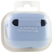 Силиконовый футляр с микрофиброй для наушников Airpods 3 (Голубой / Lilac Blue)