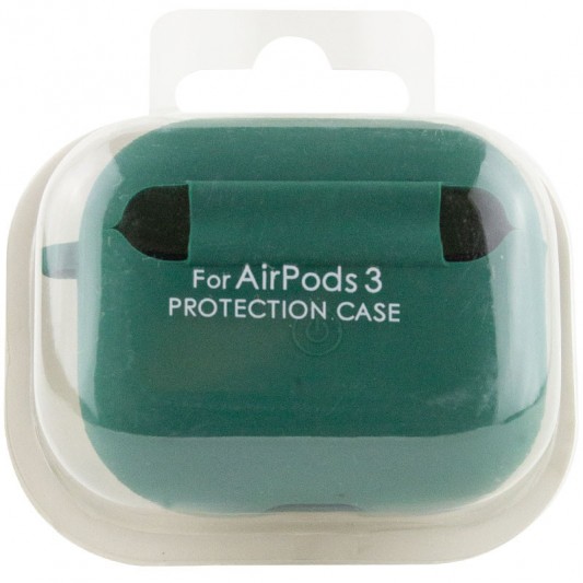 Силіконовий футляр з мікрофіброю для навушників Airpods 3 Зелений / Pine Needle - зображення 2 