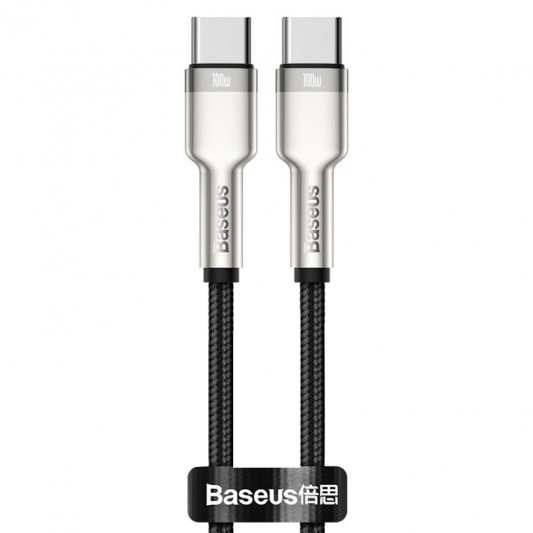 Дата кабель Baseus Cafule Series Metal Type-C to Type-C 100W (2m) (CATJK-D) Чорний