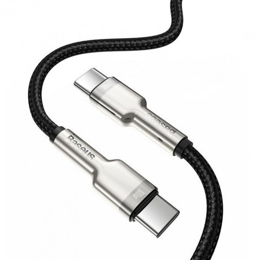 Дата кабель Baseus Cafule Series Metal Type-C to Type-C 100W (2m) (CATJK-D) Чорний - зображення 1 