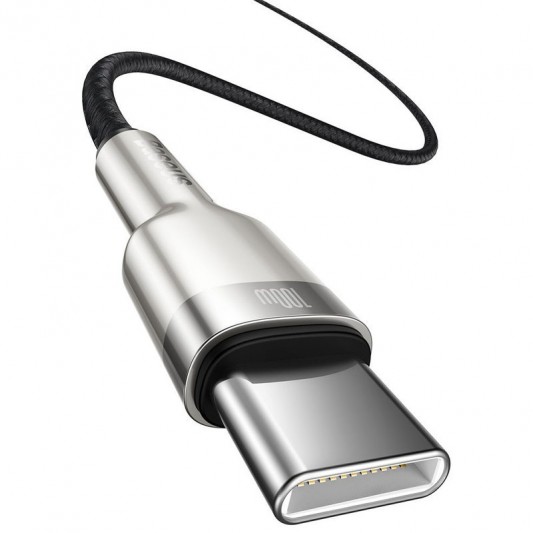 Дата кабель Baseus Cafule Series Metal Type-C to Type-C 100W (2m) (CATJK-D) Чорний - зображення 2 