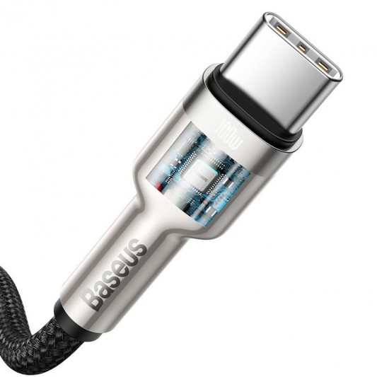 Дата кабель Baseus Cafule Series Metal Type-C to Type-C 100W (2m) (CATJK-D) Чорний - зображення 3 