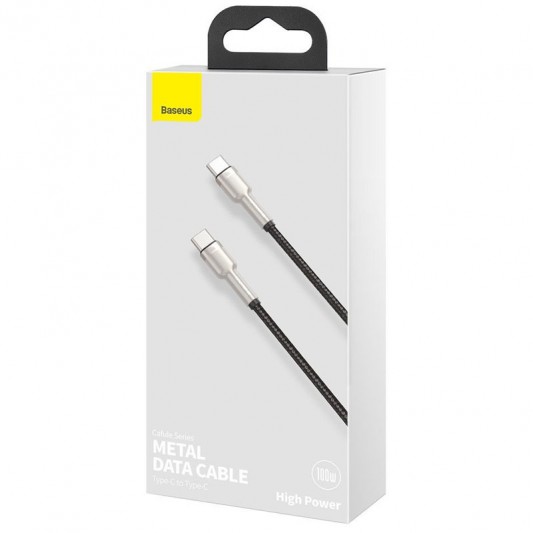 Дата кабель Baseus Cafule Series Metal Type-C to Type-C 100W (2m) (CATJK-D) Чорний - зображення 5 