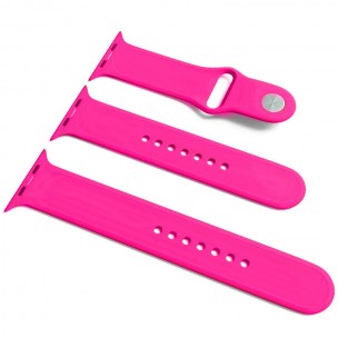 Силиконовый ремешок для Apple Watch Sport Band 42(ser.1-3)/44/45/46/49mm (S/M & M/L) 3pcs Розовый / Barbie pink