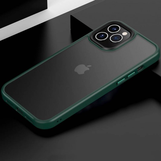 TPU+PC чохол Metal Buttons для Apple iPhone 12 Pro / 12 (6.1") Зелений - зображення 1 
