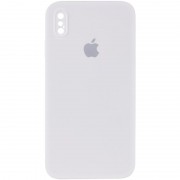 Чехол Silicone Case Square Full Camera Protective (AA) для Apple iPhone X / XS (5.8") Белый / White