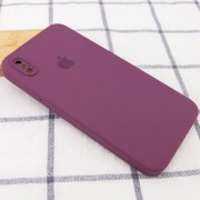 Чохол Silicone Case Square Full Camera Protective (AA) Apple iPhone XS (5.8"") (Бордовий / Maroon)