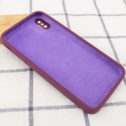 Чохол Silicone Case Square Full Camera Protective (AA) Apple iPhone XS (5.8"") (Бордовий / Maroon)