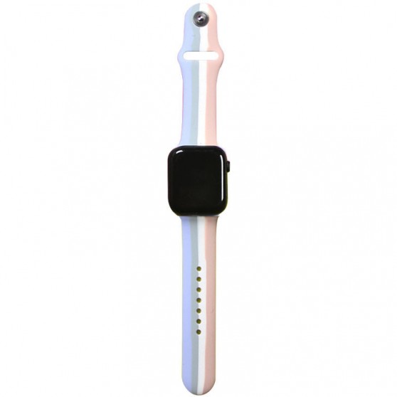 Силиконовый ремешок Rainbow для Apple Watch 42(ser.1-3)/44/45/46/49mm Сиреневый / Розовый