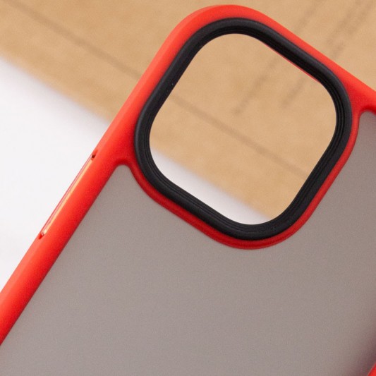 TPU+PC чехол Metal Buttons для Apple iPhone 13 (6.1") Красный - изображение 4