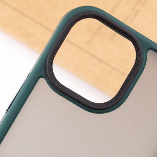 TPU+PC чохол Metal Buttons для Apple iPhone 13 (6.1") Зелений - зображення 4 