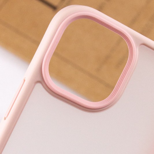 TPU+PC чехол Metal Buttons для Apple iPhone 13 (6.1") Розовый - изображение 4