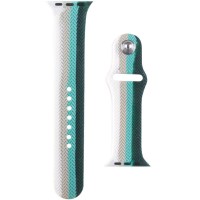 Силиконовый ремешок Braided для Apple Watch 42(ser.1-3)/44/45/46/49mm Белый / Зеленый