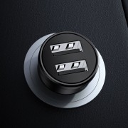 Автомобильное зарядное устройство USAMS US-CC114 C20  Dual USB Mini (Черный)