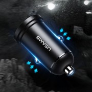 Автомобильное зарядное устройство USAMS US-CC114 C20  Dual USB Mini (Черный)