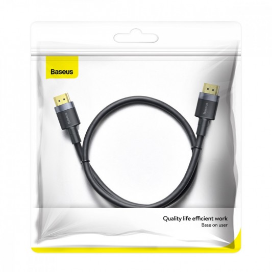 Дата кабель Baseus HDMI Cafule Series 4KHDMI Male To 4KHDMI Male (1m) (CADKLF-E) Черный - изображение 9