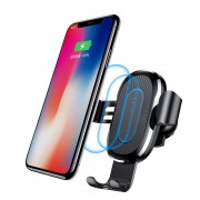 Автодержатель с беспроводной зарядкой Baseus Gravity Wireless Air Vent (Черный)