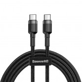 Дата кабель Baseus Cafule Type-C to Type-C Cable PD 2.0 60W (2m) (CATKLF-H) Чорний / Сірий Дата кабель Baseus Cafule Type-C to Type-C Cable PD 2.0 60W (2m) (CATKLF-H) Чорний / Сірий