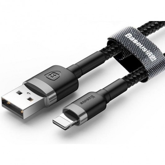 Дата кабель Baseus Cafule Type-C to Type-C Cable PD 2.0 60W (2m) (CATKLF-H) Чорний / Сірий - зображення 1 