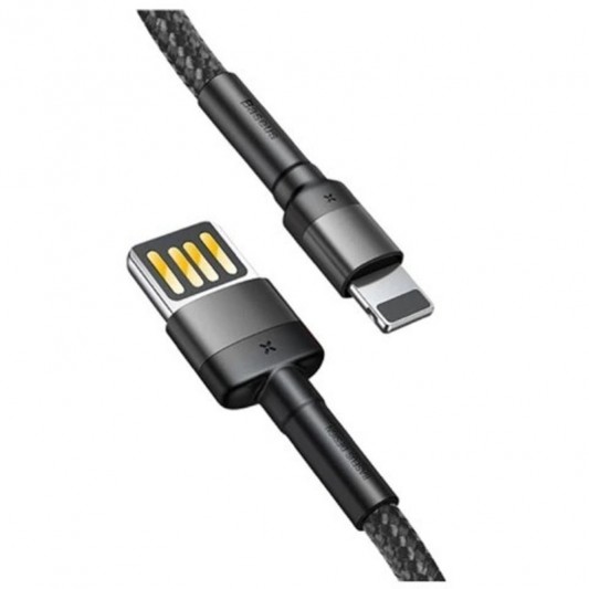 USB кабель зарядки на Айфон Baseus Cafule Lightning Cable Special Edition 1.5A (2m) (CALKLF-H) (Серый) - изображение 2