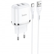 Комплект зарядки для телефона Hoco N4 (2USB/2.4A) + Type-C (Белый)