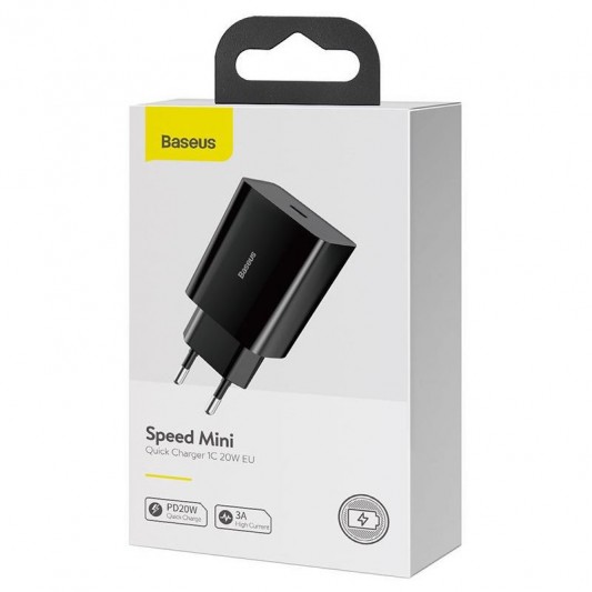 СЗУ Baseus Speed Mini Quick Charger 20W (1USB-C) (CCFS-S) Черный - изображение 4