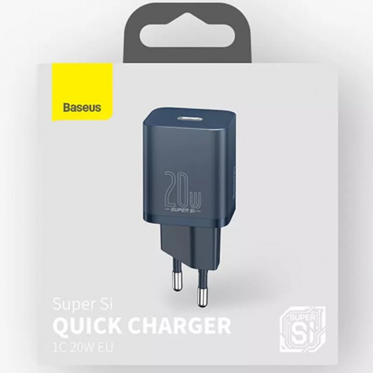 МЗП Baseus Super Si Quick Charger 20W (1USB-C) (CCSUP-B) Синій - зображення 2 
