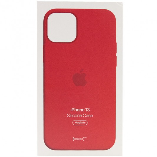 Чехол Silicone case (AAA) with Magsafe and Animation для Apple iPhone 13 (6.1") Красный / Red - изображение 4